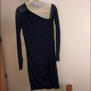 Navy Blue Glittered Dress